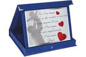 LOVE PRINT Targa Di Riconoscimento Idea Regalo Festa del PAPà "grazie del tuo tempo" Materiale Velluto (26X21) CM