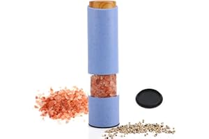 SJPZWCRL Macina Sale e Pepe Elettrico Macinapepe: - Elettrica Macinasale a Batterie con Granulometria Regolabile per l'utilizzo con Una Sola Mano Macinino Spezie Automatico con lED Luce (Blu)