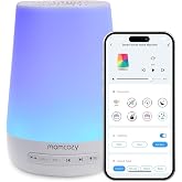 Momcozy DB03 White Noise Machine Baby, Mit 34 Geräuschen Therapy, Nachtlicht, 7 Farben APP-Steuerung Timing, Weiß