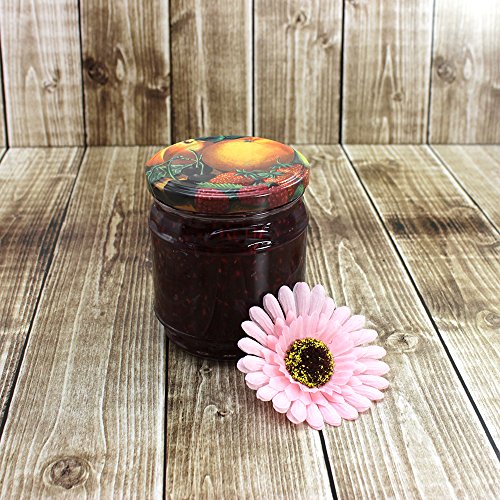 COM-FOUR® 40x Ersatzdeckel „Obst“, Deckel für Sturzgläser, Marmeladengläser, Einmachgläser, TO 82 cm - 2