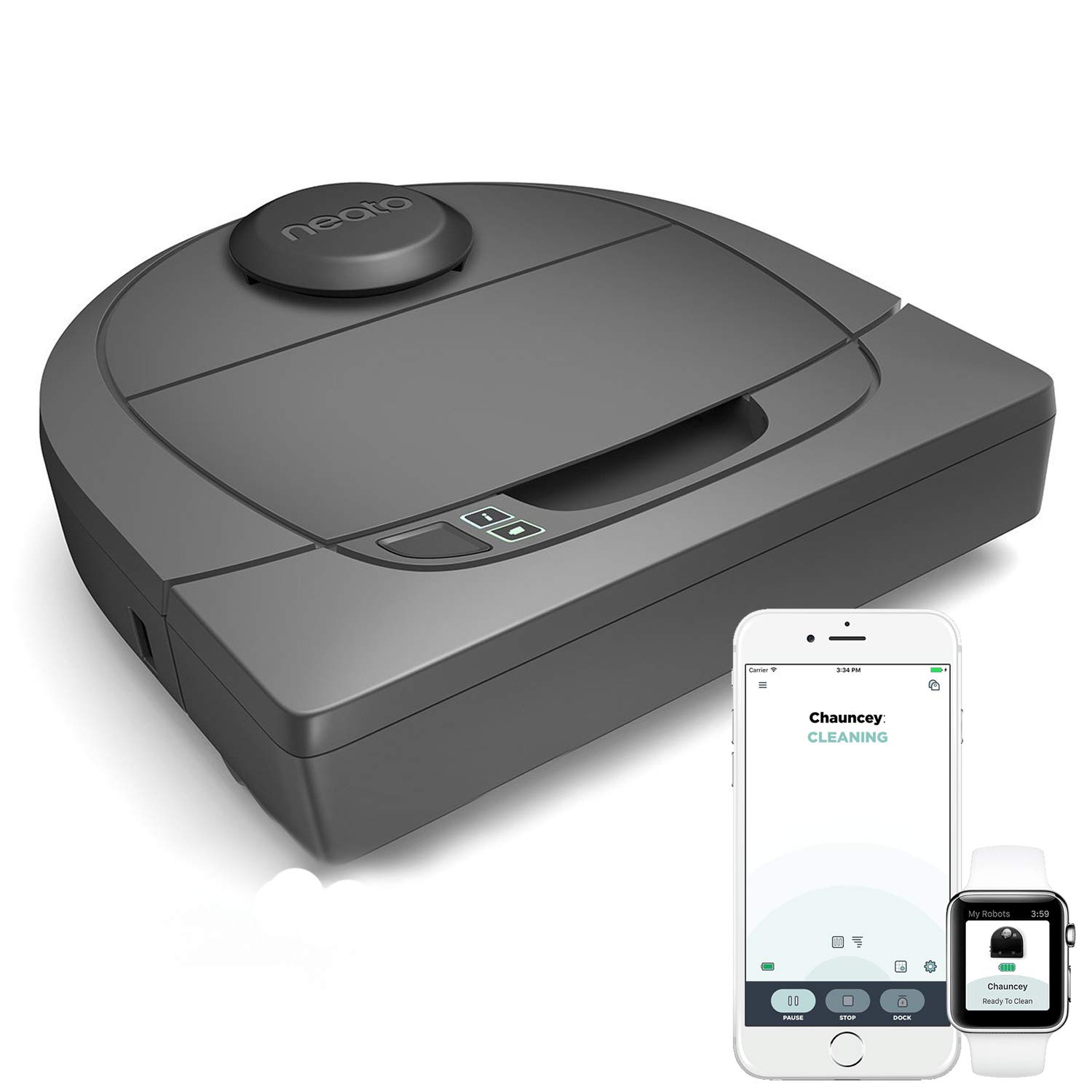 Neato Robotics Botvac D301 Connected – Saugroboter Alexa-kompatibel & für Tierhaare – Staubsauger Roboter mit…