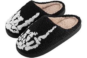 DOUUCO Pantofole Donna Uomo Inverno, Pantofole Peluche Donna, Pantofole Peluche Accoglienti, Pantofole di Casa Calde Soffici per Halloween Natale, Natalizie Pantofole Foderate Antiscivolo per Interni Esterni