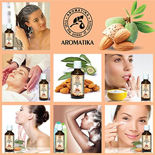 Mandelöl, Sweet Almond Oil,100% rein und natürlich 100ml, Glasflasche, Mandel Öl, Basisöl -Italien, Körperöl, reich an Linolsäure, Vitaminen A, E, raffiniert, nährend, Befeuchtung, Intensive Pflege Gesicht, Körper, Haare, Haut, Nägel, Hände, Lippen, Anti-Falten /Anti-Aging / Anti Cellulite/ Dehnungsstreifen, gut mit ätherischem Öl, für Schönheit/Aromatherapie/ Entspannung/Massage/ Wellness/ Kosmetik/Körperpflege/ Spizenqualität/ Hypoallergen von AROMATIKA - 3