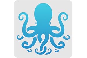 FINGERINSPIRE Plantillas de pintura de pulpo 30 x 30 cm, plantillas de plástico cuadradas reutilizables para pintar sobre madera, suelo, pared y tela