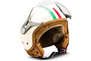 ‎SOXON SOXON® SP-325 „Imola“ · Jet-Helm · Motorrad-Helm Roller-Helm Scooter-Helm Moped Mofa-Helm Chopper Retro Vespa Vintage Pilot Biker Helmet Brille · ECE 22.05 Visier Schnellverschluss Tasche S (55-56cm)