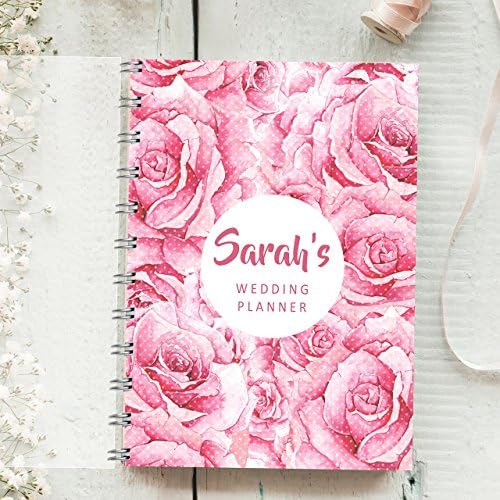 Personalised Wedding Planner Large Rose, 4 year diary, Bride to Be Journal Gift, Organiser, Wedding Tracker.