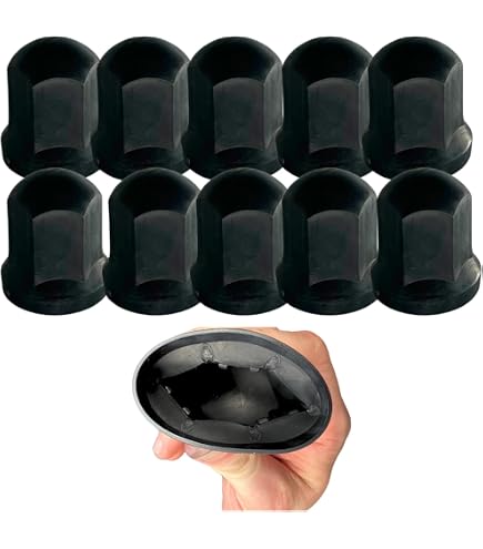 MelTruck Copri dadi ruota 32 mm per viti per camion (60, nero, altezza - 54,5 mm