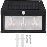 Panter Solar G&uuml;neş Enerjili Lamba, Hareket Sens&ouml;rl&uuml; Duvar Lambası, G&uuml;n Işığı Filament LED Solar Aplik, 3 Modlu, IP65 Su Ge&ccedil;ir