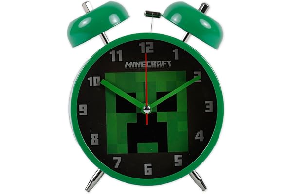 Accutime Minecraft väckarklocka för barn Creeper-motiv
