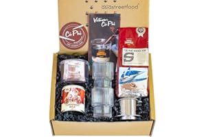 asiastreetfood Vietnam Kaffee Box mit Rezeptkarte – 500 g vietnamesischer Kaffee & gezuckerte Kondensmilch – 2 Metallfilter & 2 Kaffeegläser von Trung Nguyen