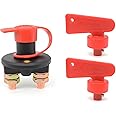 Battery Isolator Switch 12V with 2 Keys Disconnect Waterproof 6V 12V 24V Heavy Metal Cut Off Switch for Car Auto RV Marine Boat ATV Vehicle Truck 200/1000 Amps