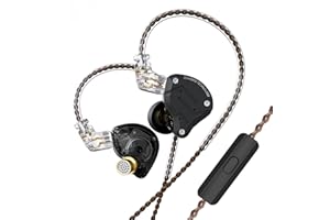 KZ ZS10 Pro In-Ear-Monitor, 4BA + 1DD KZ Kopfhörer Multi Driver In-Ear Ohrhörer IEM, KZ kabelgebundenes HiFi-Kopfhörer-Headset, auf Bühnenmonitor für Singer Gitarristen Drummer (matt, mit Mikrofon)