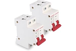 VEGENA Lot de 2 disjoncteurs DC 1000 V DZ47-63Z-2P DC - Protection de circuit CC - Disjoncteur différentiel - Mini disjoncteur - Disjoncteur automatique - Montage sur rail DIN (50 A)