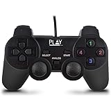 Ewent PL3330 Gamepad Joypad Fame Controller con Cavo USB per PC/Notebook Windows 7/8/8.1/10, Nero
