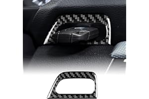 KUNGKIC Fibra de Carbono Marco del Interruptor de la Llave de Encendido Decorativo Interior Compatible with BMW Serie 1 E82 E88 2008-2013 Accesorios (Negro)