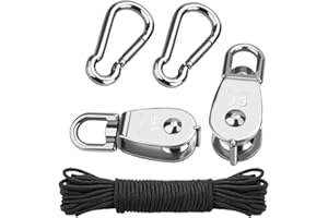 "N/A" OLRWSLG Edelstahl Riemenscheibenschalen, Riemenscheibenrolle, M15 Riemenscheibe, Silberne Riemenscheibe, Hängender Draht, 2 Stück