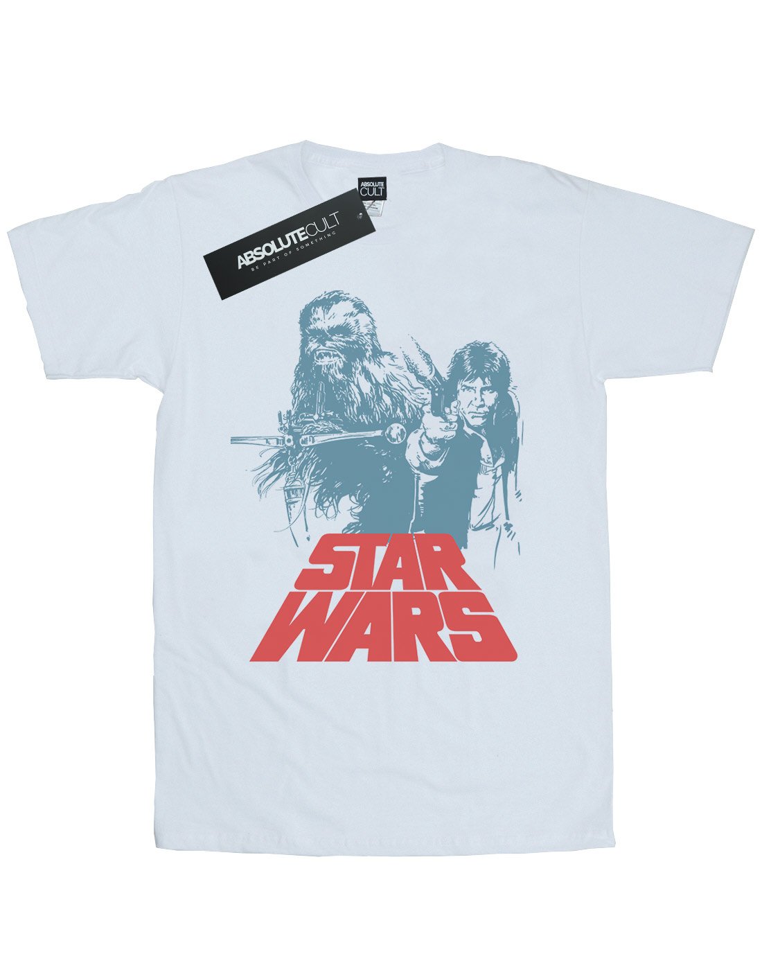 Star-Wars-Damen-Han-Solo-Chewie-Duet-Boyfriend-Fit-T-Shirt-Wei-Large