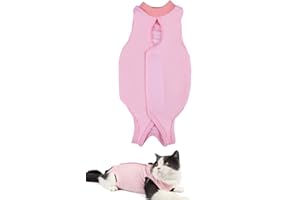 AEITPET Traje de recuperación Profesional para Gatos, Gata Camiseta de recuperación, heridas Abdominales Profesional para heridas, de recuperación quirúrgica Ropa Chaleco de pequeños Gatos (M, Rosado)