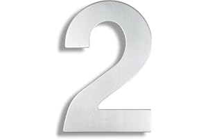 HASWARE Nowoczesny numer domu ze stali nierdzewnej szczotkowane eleganckie drzwi alfabet płyta uliczna dekoracja domu (2, 12 cali srebrny)