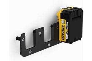 NewGround Designs Support Mural pour Batteries DeWalt 18V / 14,4V, Support pour Batteries, Support Mural pour 3 Batteries, Made in Germany (3 Batteries)