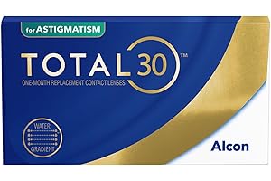 ‎TOTAL30 TOTAL30 for Astigmatism Monatslinsen weich | 3 Stück | BC 8.6 mm | DIA 14.5 mm | CYL 0.75 | ACHSE 30 | -02.25 Dioptrien