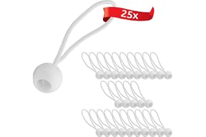 ECENCE 25x Spänngummi, uppsättning för presenningsspänne, expanderslingor med plastkula, tältgummin för presenningar, paviljonger, tält, stark spännkraft