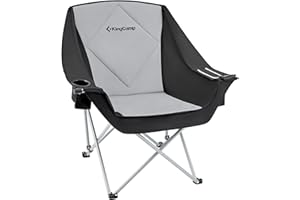 ‎KINGCAMP KingCamp Campingstuhl faltbar Camping Stuhl XXL für Erwachsene mit Becherhalter und Armlehne Übergröße Klappbare Gartenstuhl für Camping Picknick Angeln Festival Fußball Konzert…