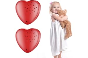 NOAYA Mini Voice Recorder for Teddy - 2 Pcs Heart Shaped Voice Recorder Device for Stuffed Animals, Baby Dolls Voice Recorders & Accessories, Recordable Button for DIY Talking Plush Toys, DIY Gifts Office