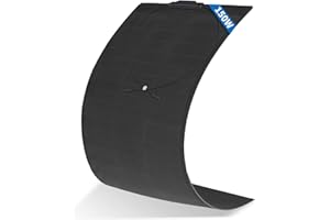 FIREFLY ENERGY Panel Solar Flexible,ETFE Monocristalino Panel Fotovoltaico Módulos solares 150W, aislados para autocaravanas, caravanas, barcos, techos, camping, superficies irregulares