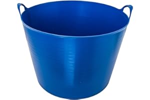 ADGO Elastyczny pojemnik do domu, ogrodu, budynku, mocny, uniwersalny, kosz na brudną bieliznę, kosz do przechowywania zabawek, bez pokrywki, kosz do przechowywania, kosz na brud (niebieski, 42 l)