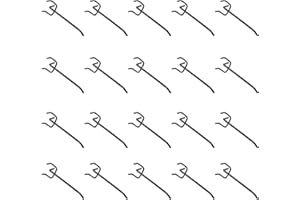Leliafleury 20PCS Pegboard Hooks 10 x 2.5cm Metal Peg Board Hooks for Retail Store Supermarket Kitchen Home, Black