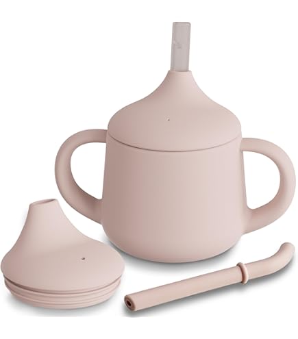 Isolierbecher Für Kinder Mit Griff – 2 Stück (rosa + Lila), Edelstahl, BPA-frei, 2-in-1-Deckel Mit Trinkhalm & Flip-Top, Auslaufsicher
