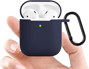 Teyomi Coque De Protection En Silicone Pour Airpods 2 Et 1 Avec Mousqueton Led Visible Sur La Partie Frontale Support De Chargement Sans Fil Amazon Fr High Tech