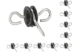 KATSU TOOLS KATSU 10X Elektrozaun Doppelhaken Torgriffisolatoren Strapazierfähige Verzinkte Elektrozaun-Zubehör für Holzpfähle, Litze, Seil, Draht und Band 667102