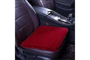 GLITZFAS Universal Auto Sitzbezug Autositzauflage Sitzkissen Lammfell Sitzauflage Stuhlauflage Schaffell Kissen fürs Auto Rollstuhlauflage schön (Weinrot,1PC)