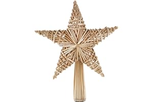 HEITMANN DECO Stroh-Baumspitze - Christbaumspitze Stern aus Stroh - Christbaumschmuck aus natürlichem Material, ca. 25 x 30cm