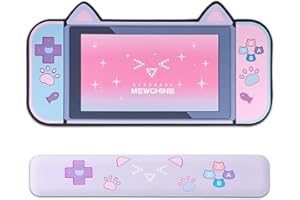 YOCORE Large Cat Ear Mouse Pad and Wrist Rest - 31.5'' x 17.3'' Non-Slip Rubber Base Desk Pad - Easy Clean Laptop Desk Mat for Gaming, Writing or Home Office Work