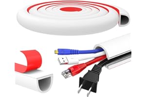 REFLYING Canaleta Cables Pared Adhesivo, Cubre Cables Blanco Autoadhesivo, Canaletas para Cables de Silicona, Cubrecables para Proteger los Cables en el Suelo, 20×20mm - 3 Metros