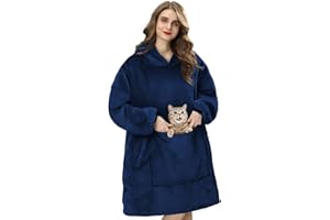 Elidepe Hoodie Decke, Geschenke für Frauen, Hoodie Damen Oversize, Decken Hoodie Damen Geschenke für Weihnachten, Super Weicher Bequemer Flanell Oversize Hoodie für Frauen, Männer, Erwachsene,Teenager