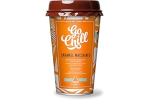 DELTA CAFÉS Go Chill - Bebida de Café Lista para Beber - Sabor Caramelo Machiatto - Lista para Llevar - Elaborada a Base de Café y Leche - 230 ml