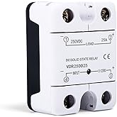 Jadeshay Halbleiterrelais, 25A Einphasiges Solid State Relais SSR DC DC Relais Halbleiterrelaismodul DC zu DC 3–32V DC Eingan