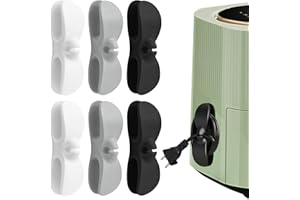 JOYSKY Uchwyty do nawijania kabli od urządzeń, organizatory kabli kuchennych, do kabla sieciowego, samoprzylepne uchwyty na kable, organizery na kable do urządzeń kuchennych, szary/czarny/biały, 6 sztuk