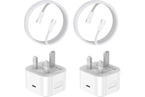 AAZV iPhone 15 Fast Charger Plug And Cable [MFi Certified],PD 20W USB C Charger With 6 FT USB C Cable 2 Pack, Compatible iPhone 15/15 Plus/15 Pro/15 Pro Max, iPad Pro/Air/Mini (2M-2PACK)