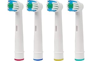 4 Pack Toothbrush Heads Compatible with Most Braun Oral B Electric Toothbrushes, Pack of 4 Dentia Replacement Toothbrush Head