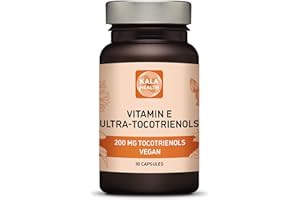 Kala Health Ultra Tocotrienol 200mg Vitamin E Vegan – All 4 tocotrienols - Alpha Tocotrienol + Beta Tocotrienol + Gamma Tocotrienol + Delta Tocotrienol – No Tocopherols - Unique Tocotrienol Complex