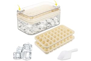 KITDAHOM Foremka na kostki lodu z pokrywką – forma na kostki lodu z pudełkiem na lód 23 x 14 x 11 cm – tworzywo sztuczne – łatwe naciśnięcie do wyjmowania i przechowywania kostek lodu – idealna do koktajli