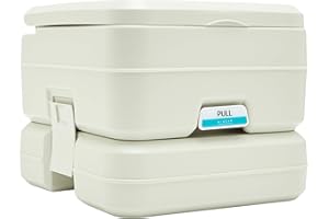 Hi-Gear Portable Toilet with Flush 13L Fresh Water & 10L Waste Tank, Lightweight, Durable, Hygienic, Easy to Clean, Ideal for in an Emergency, Camping, Festivals, Fishing Trips and Boating, Cream