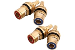 Zliger 4 Stücke Wasserhahn Ventiloberteil 1/2" Zoll Keramik-Oberteil Armaturen Vierteldrehung Kartusche Ventil Wasserhahn Armatur Ventile Ersatz Wasserhahn-Kartusche für Bad Küche