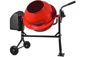 BOUDECH Hormigonera 70L 275W 220V Hormigonera eléctrica con Dos Ruedas con certificación CE