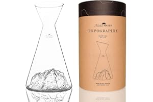 ALASKAN MAKER Carafe à eau 1 L | Borosilicate de qualité supérieure soufflés artisanalement avec les montagnes en relief | TOPOGRAPHIC (Mont Blanc)
